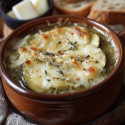 Soupe de courgettes au fromage fondu