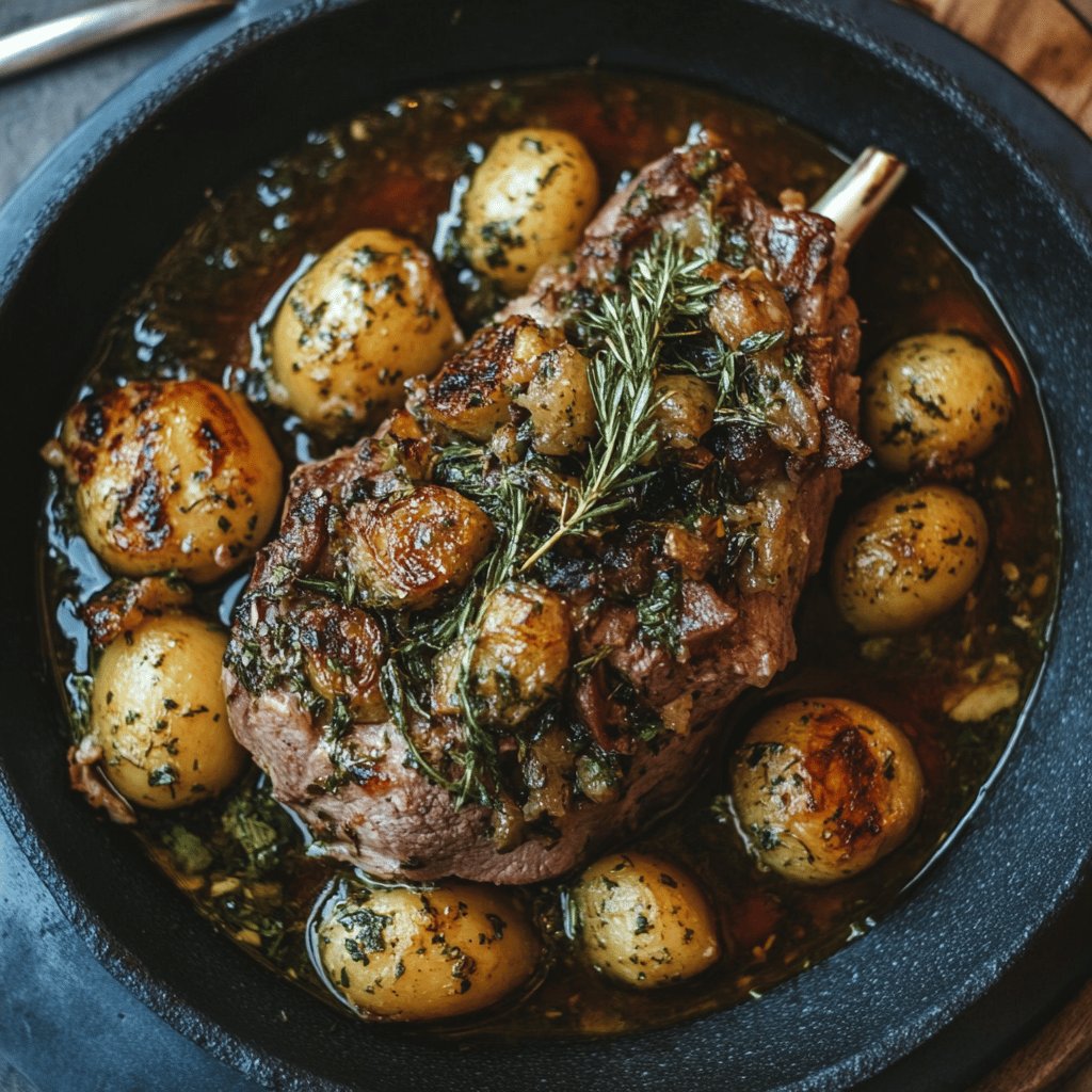 Gigot d'agneau aux herbes