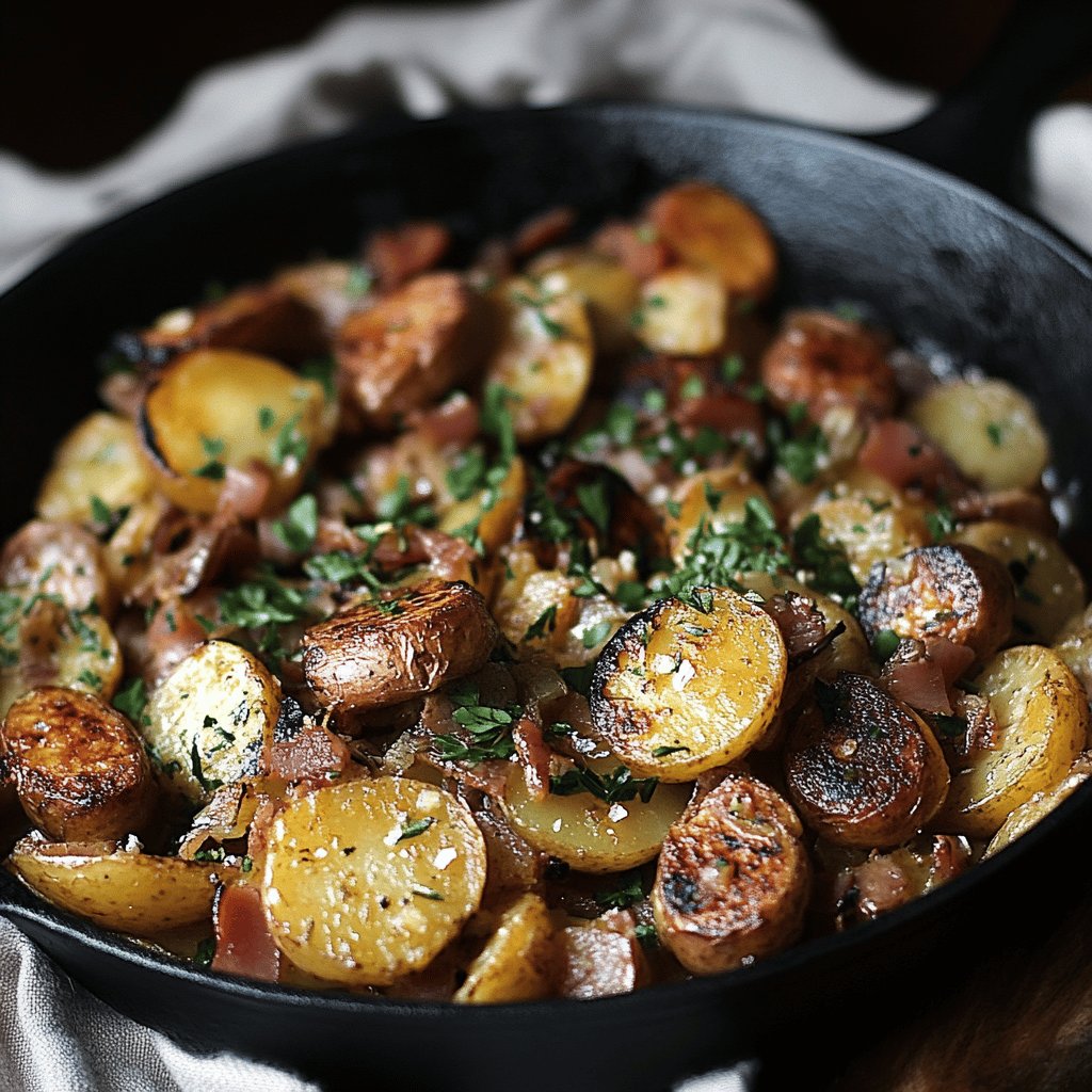 Ragoût de pommes de terre et saucisses