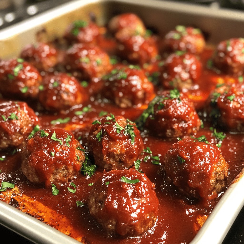 Oven-Baked BBQ Meatballs