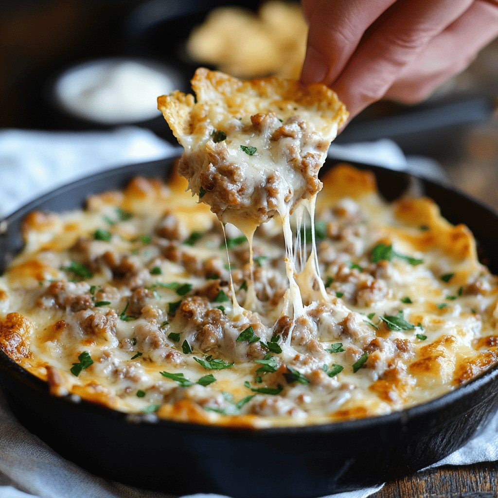 Spicy Sausage Cheese Dip