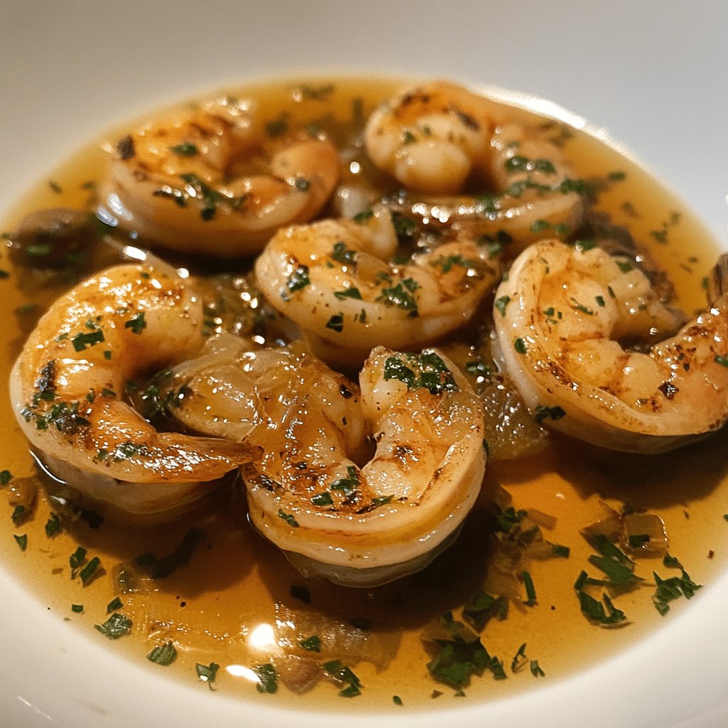 Gambas flambées au cognac