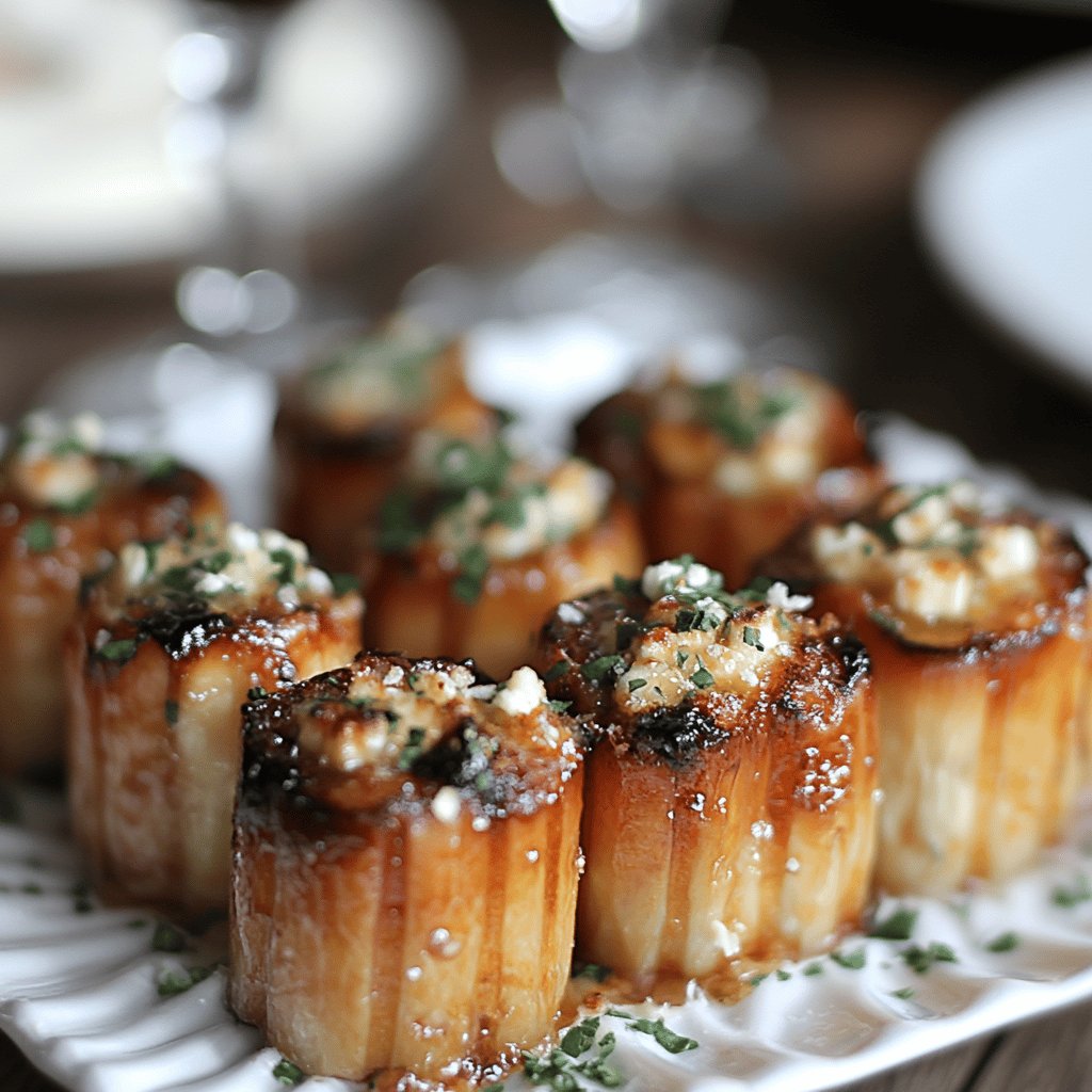 Mini cannelés au roquefort et pignons