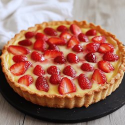 Tarte aux fraises et rhubarbe