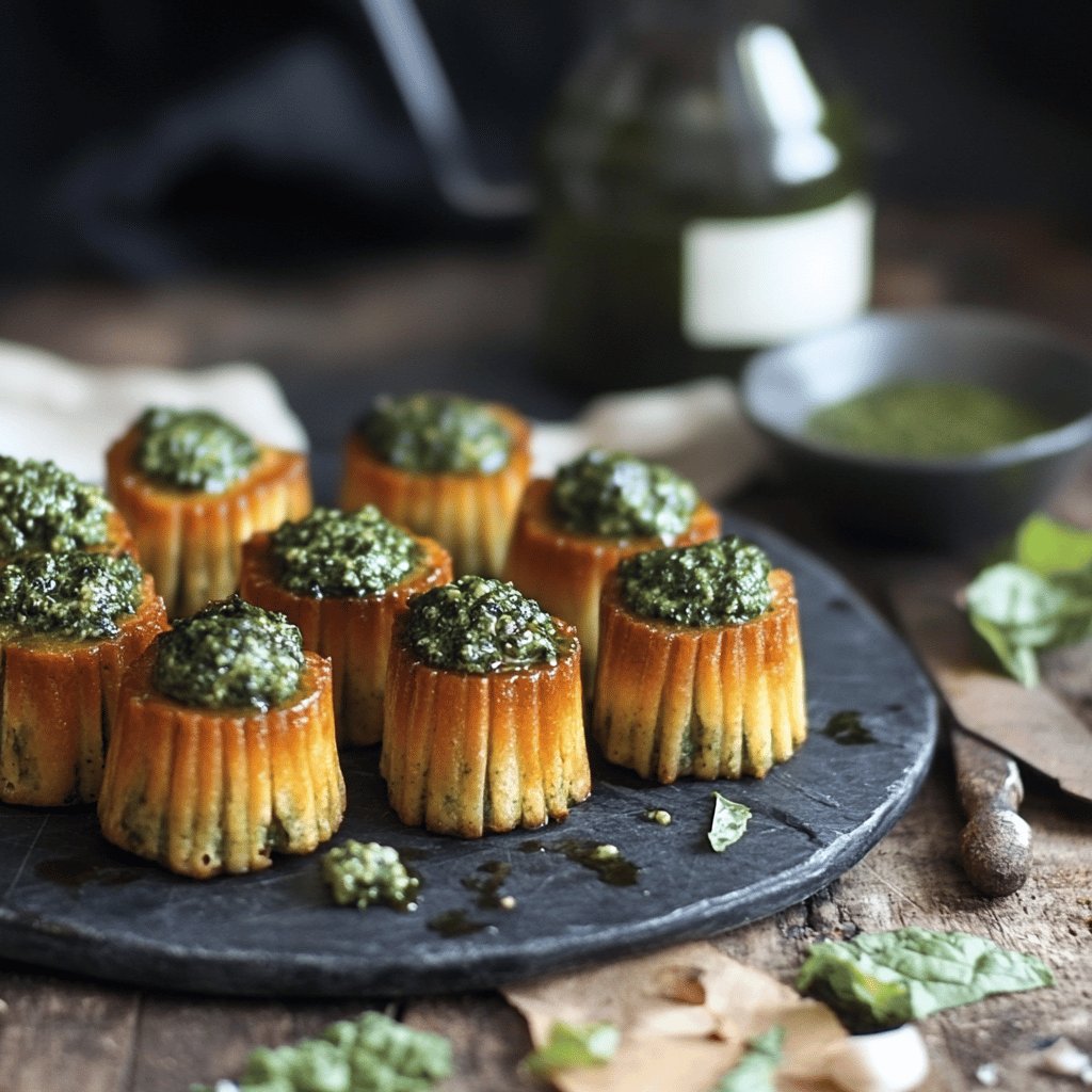 Mini cannelés au pesto