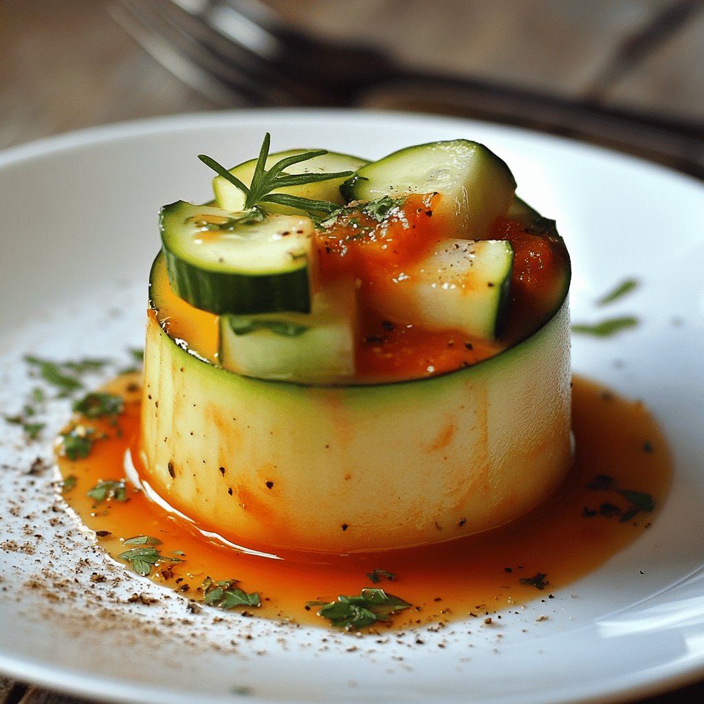 Flan de courgette et coulis de tomate