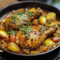 Poulet basquaise au four