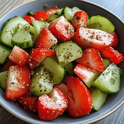 Salade fraîche concombres et fraises