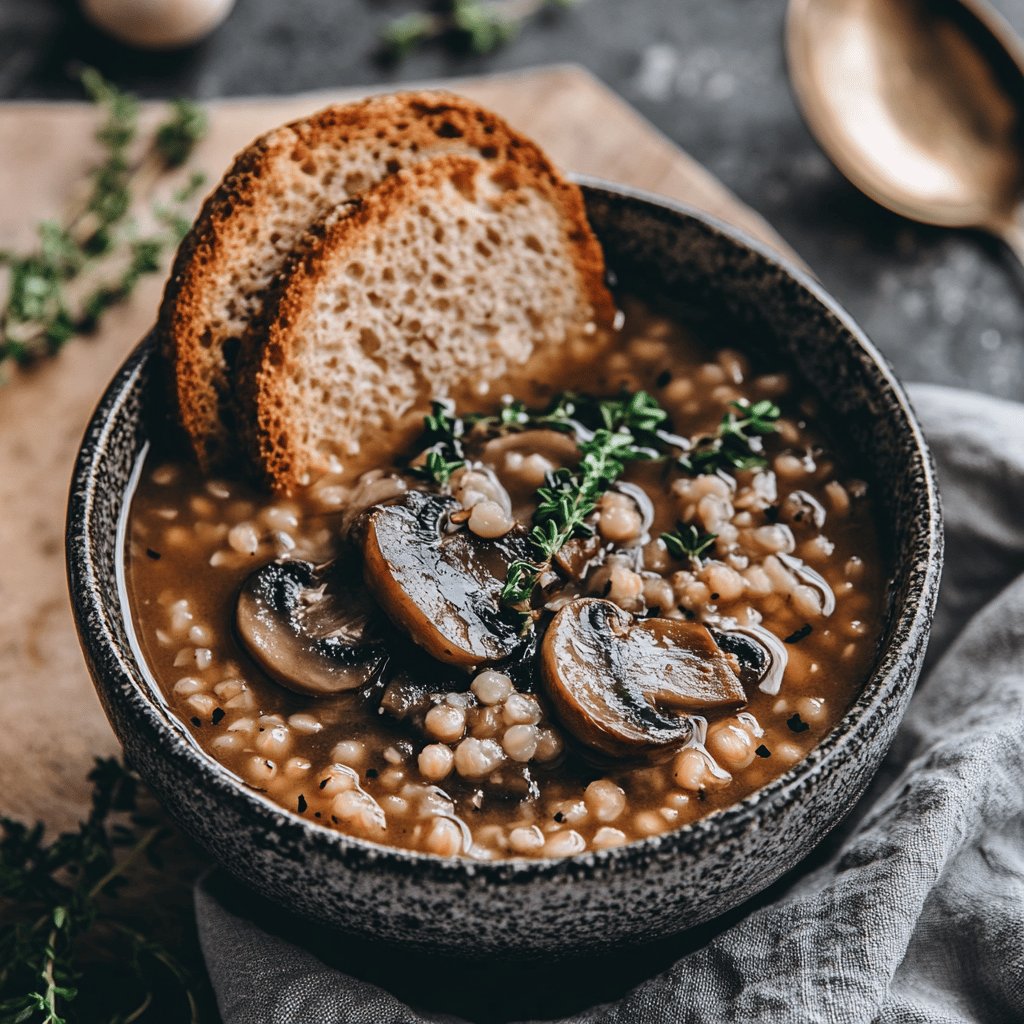 Simple Mushroom Barley Soup