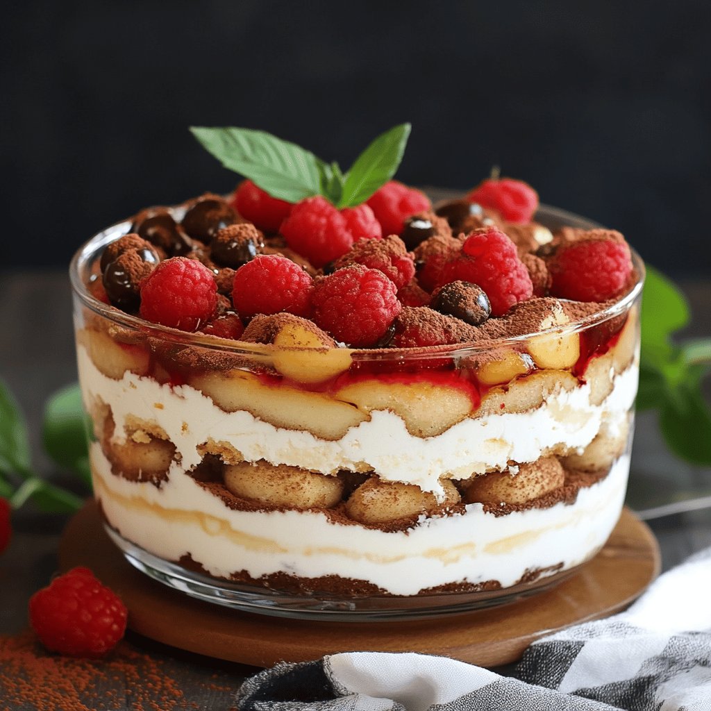 Tiramisu aux pêches délicieux