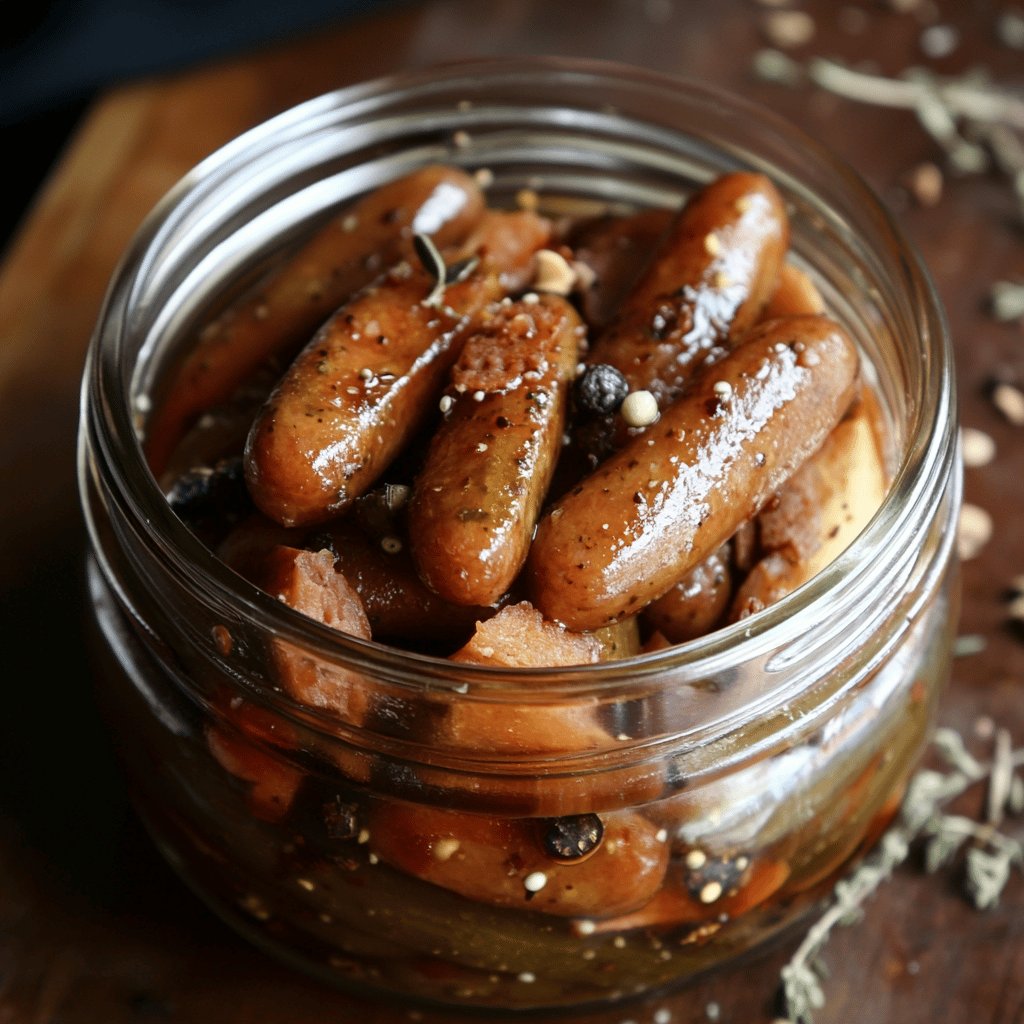 Tangy Pickled Sausages