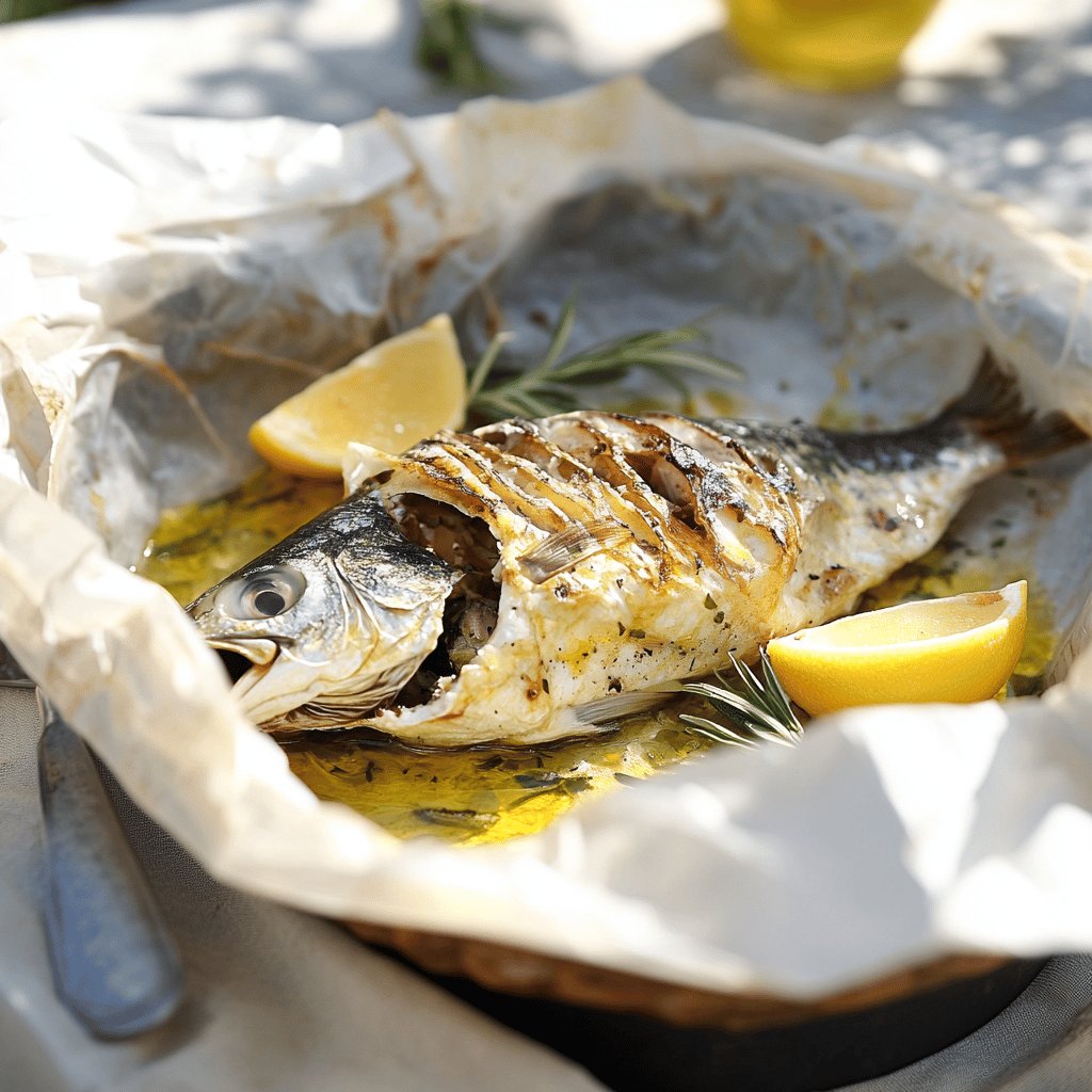 Dorade en papillote au barbecue