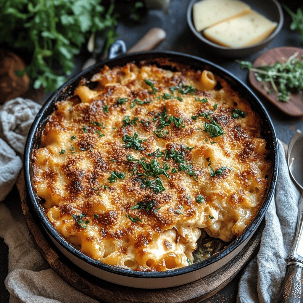 Gratin de macaroni aux 3 fromages