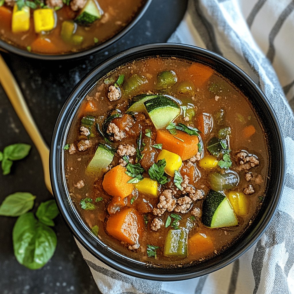 Hearty Ground Beef Vegetable Soup