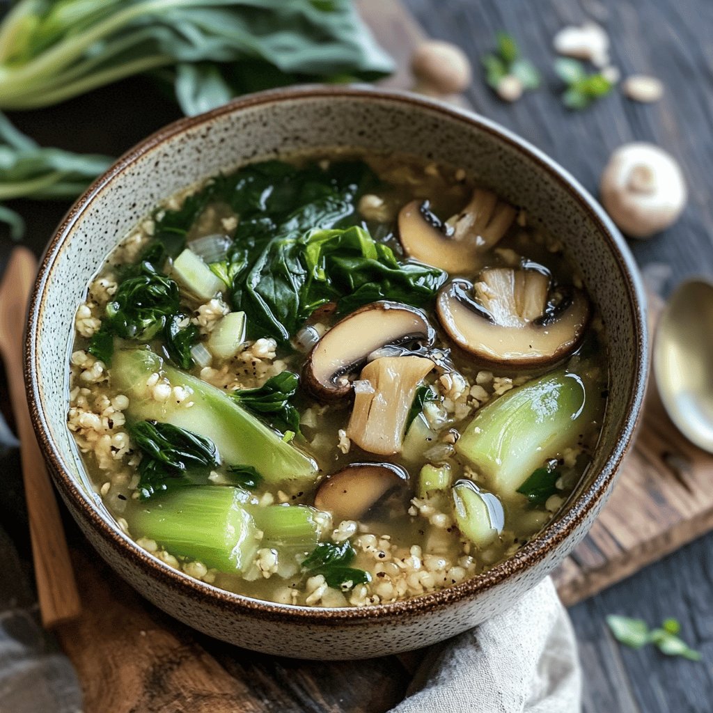 Mushroom and Bok Choy Soup