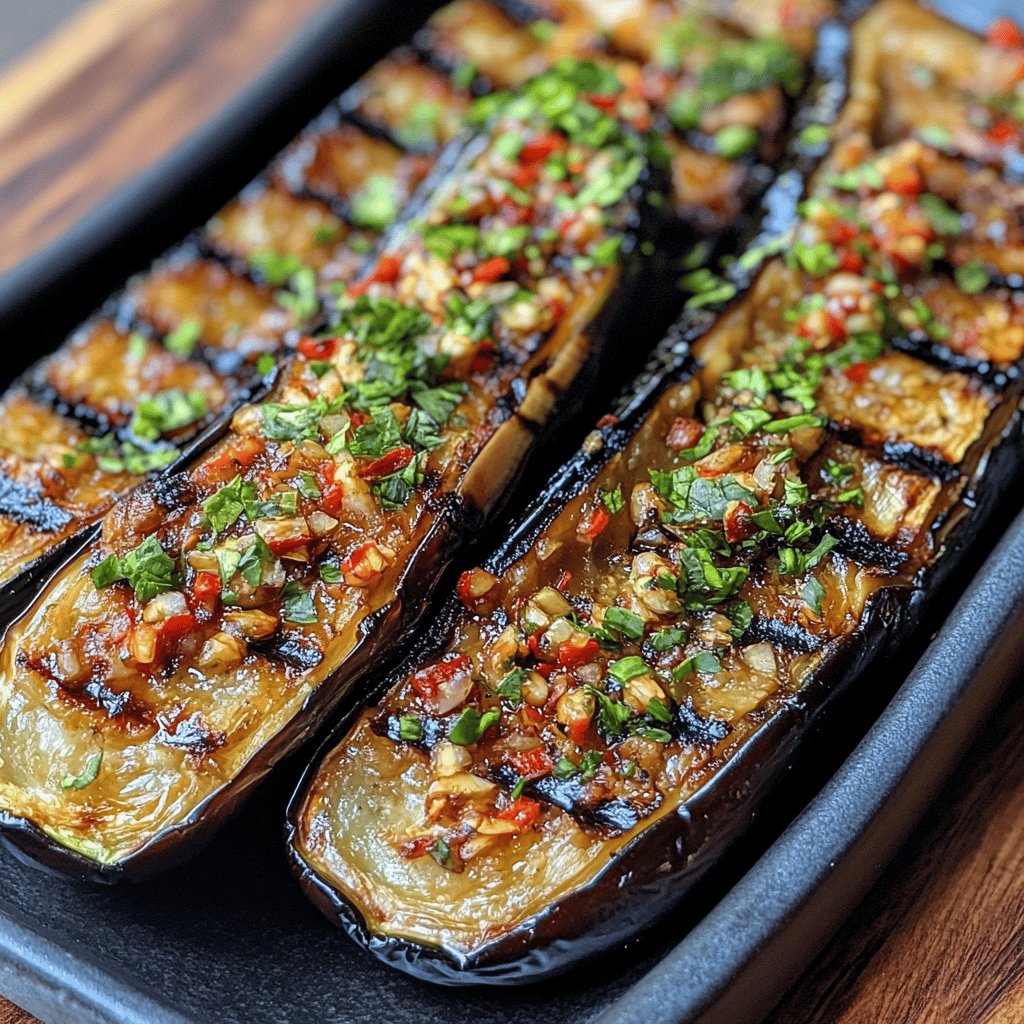 Aubergines grillées au barbecue
