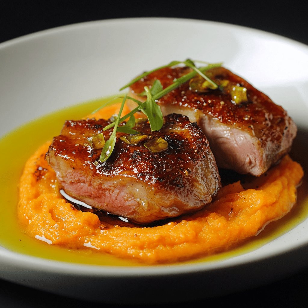 Magret de canard laqué au miel