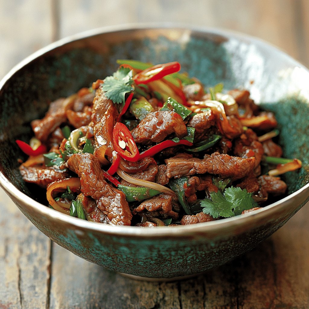 Wok au bœuf thaï