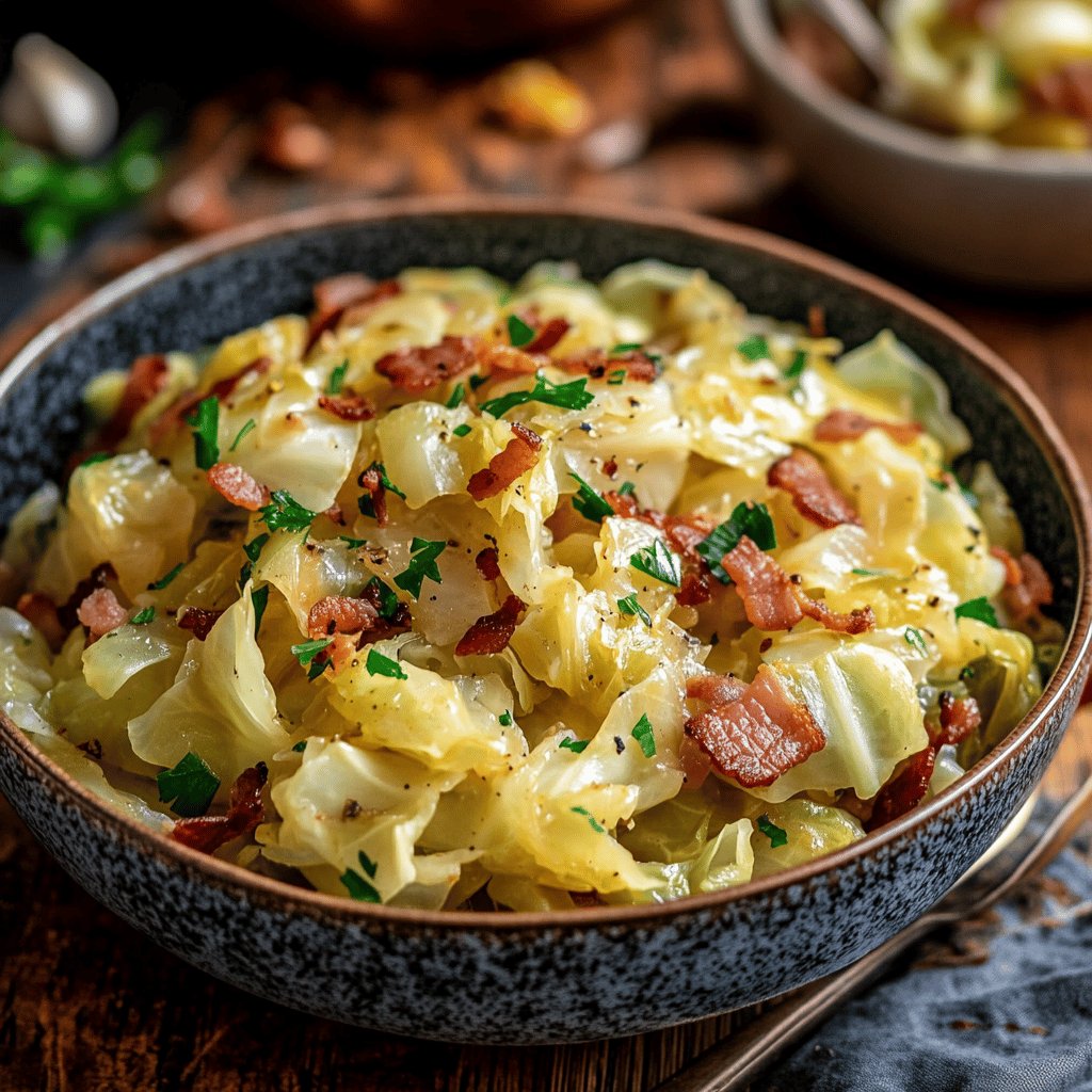 Boiled Cabbage with Bacon