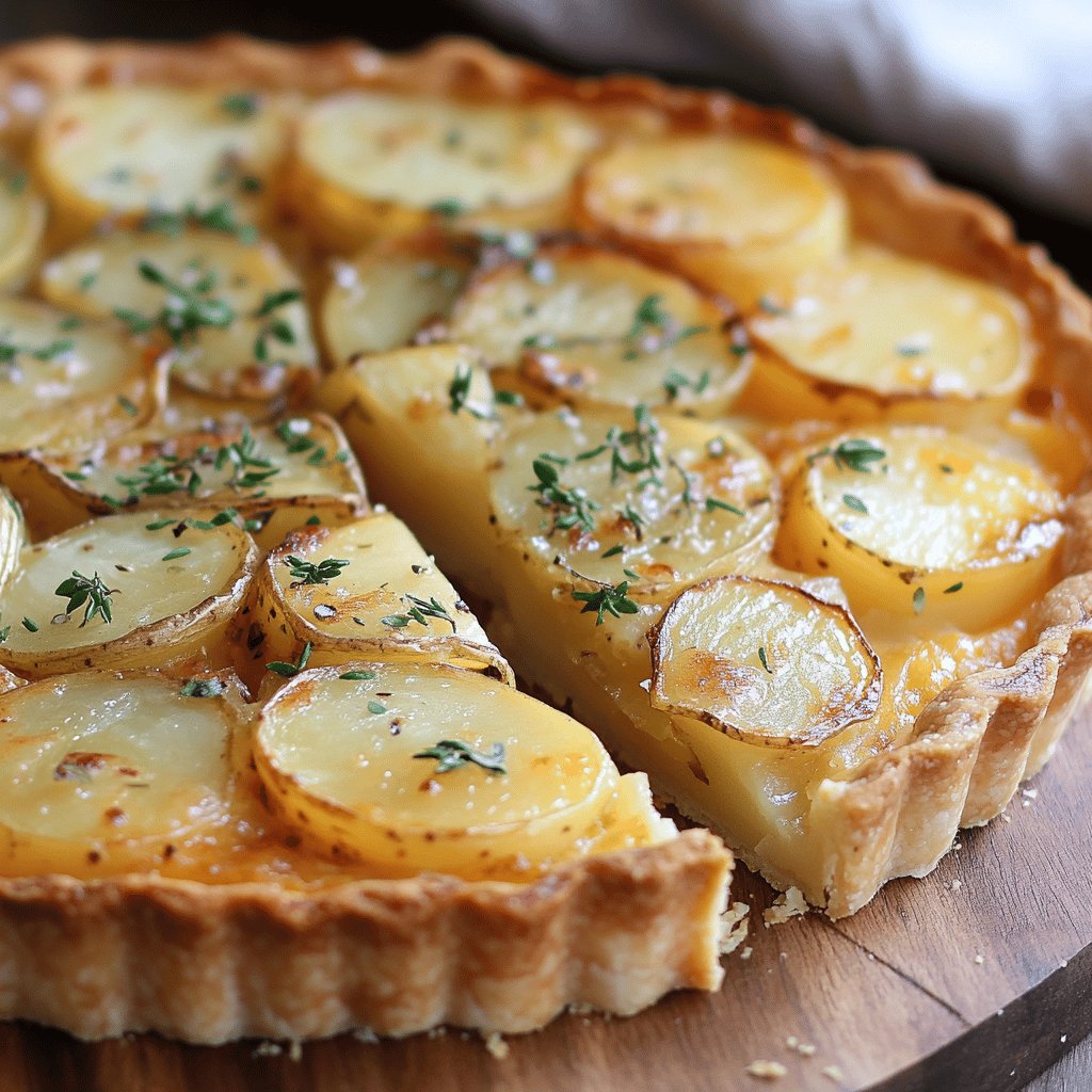 Tarte salée aux pommes de terre et oignons