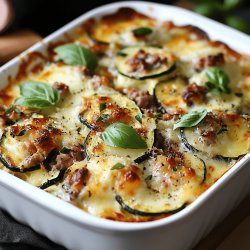 Gratin courgettes viande mozzarella