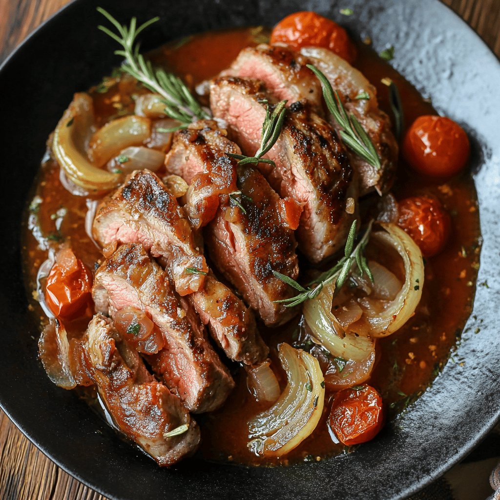Poitrine d'agneau sauce tomate