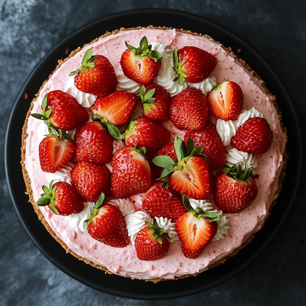 No Bake Sugar-Free Strawberry Cheesecake