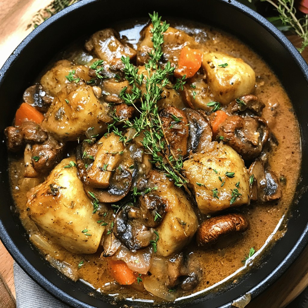 Gibelotte de lapin aux champignons