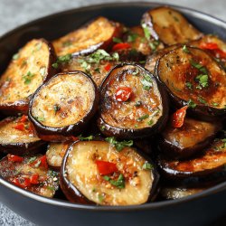 Aubergines frites savoureuses
