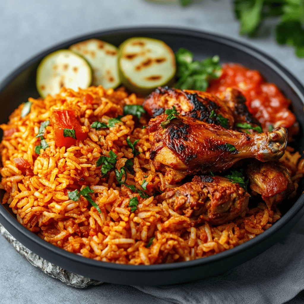 Nigerian Jollof Rice with Chicken