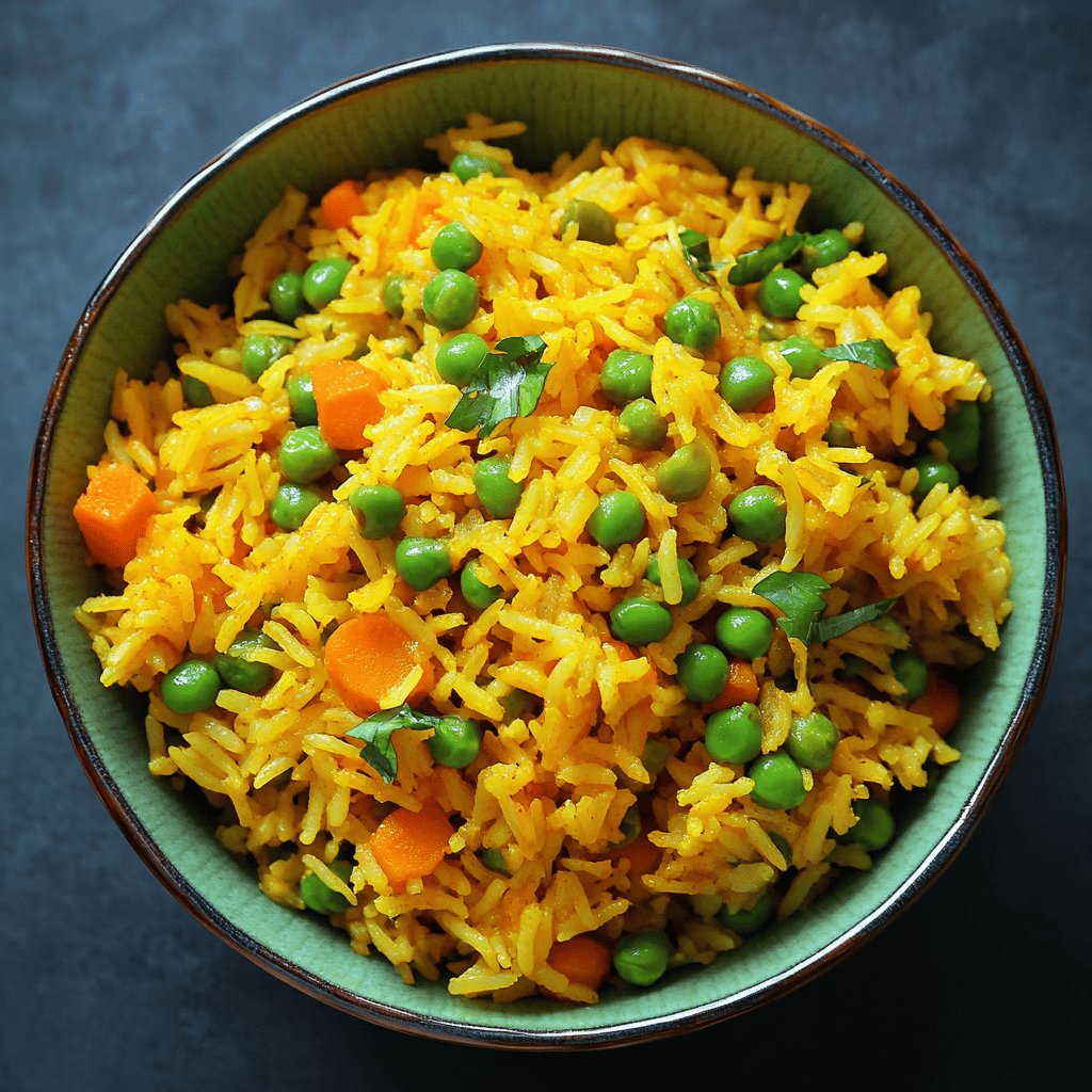 Turmeric Rice with Peas and Carrots