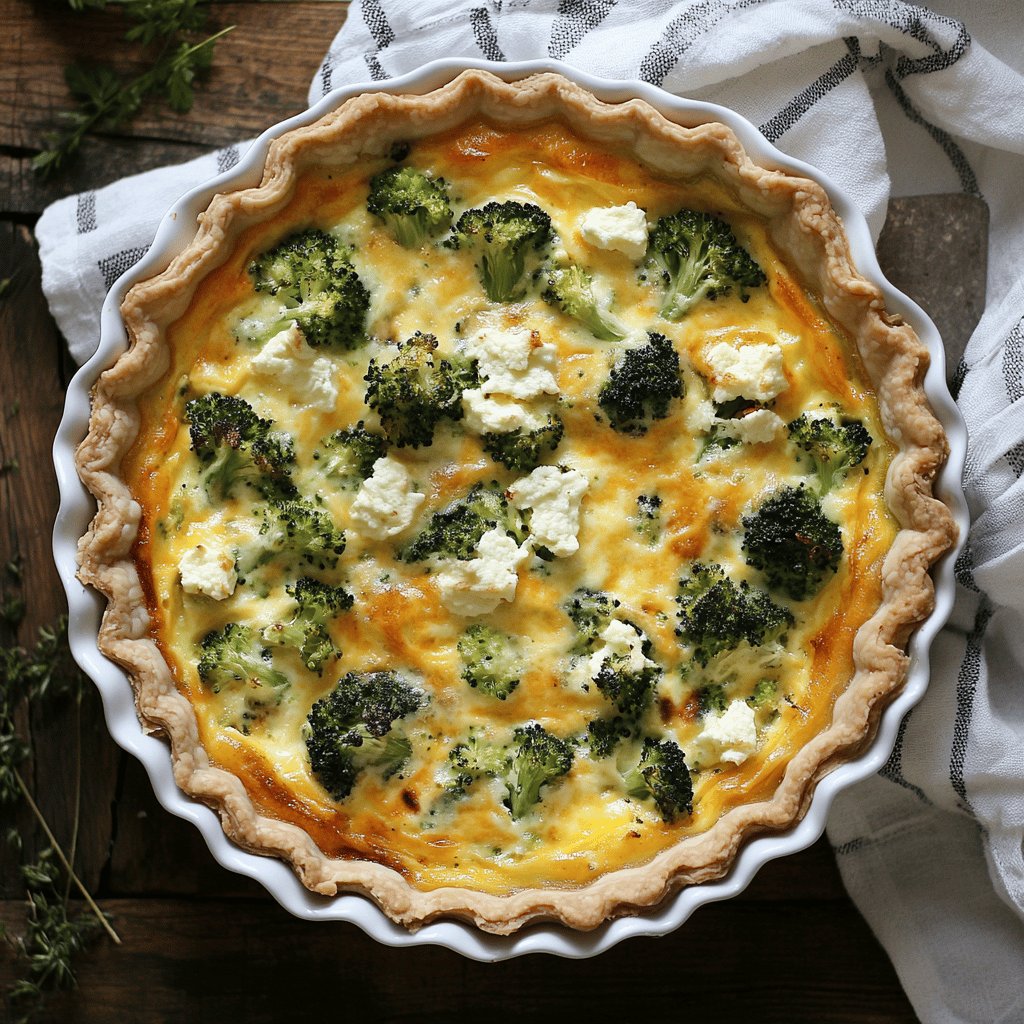 Broccoli and Cheddar Quiche