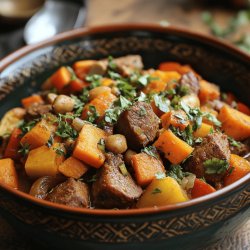 Tajine d'agneau aux légumes et patates douces