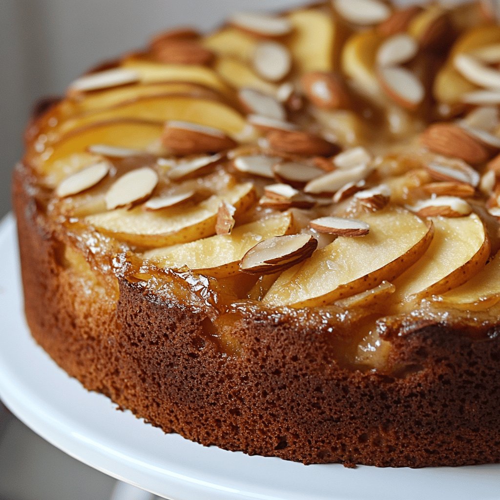 Gâteau pommes-amandes léger