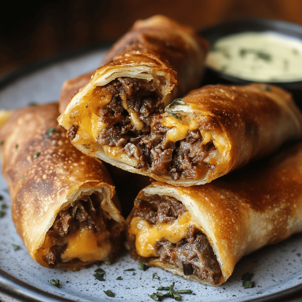 Philly Cheesesteak Egg Rolls