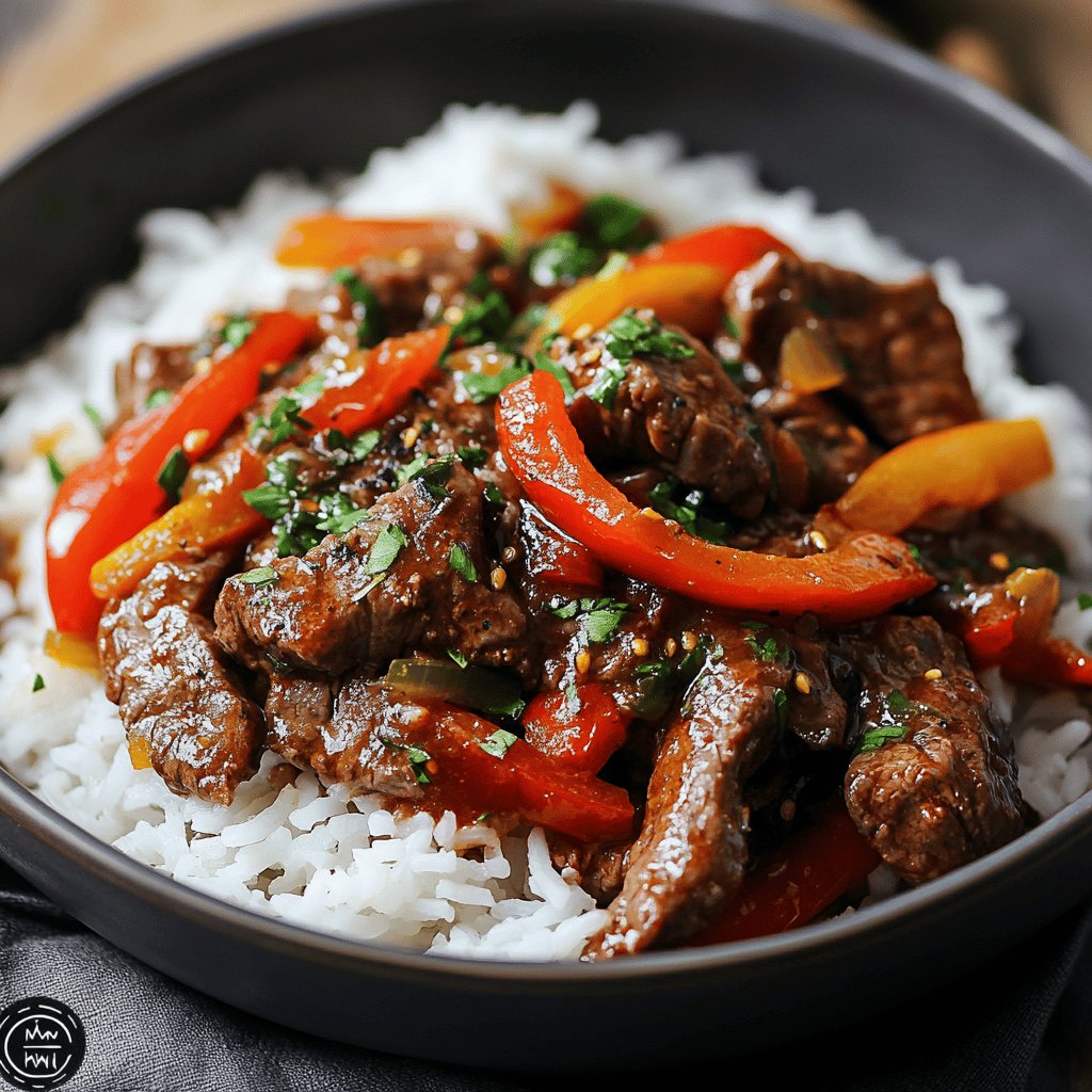 Pepper Steak with Rice