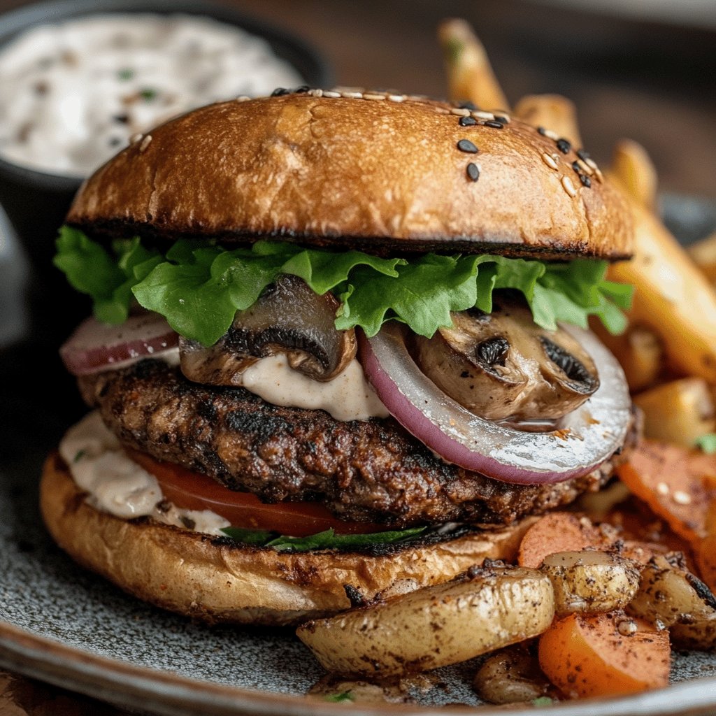 Mushroom Veggie Burger