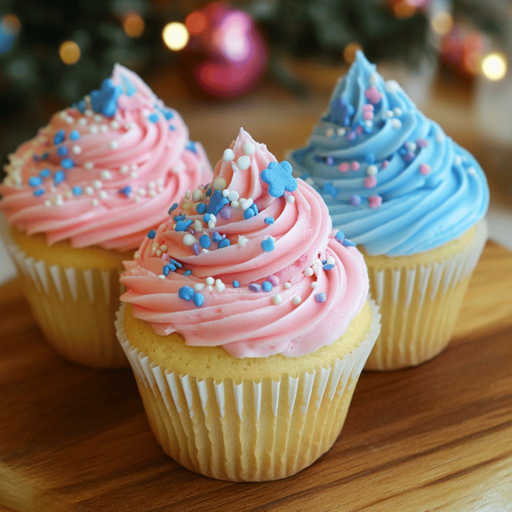 Delicious Gender Reveal Cupcakes