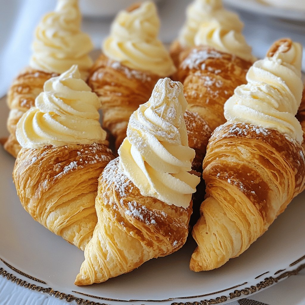 Homemade Puff Pastry Cream Horns