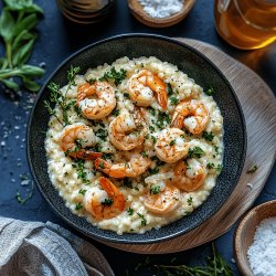 Risotto aux crevettes et lait de coco