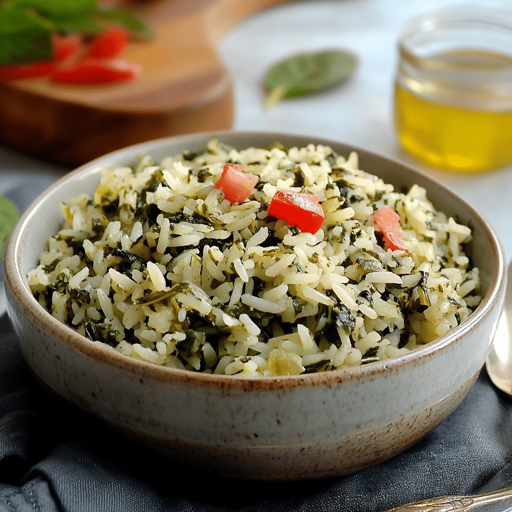 Greek Spinach Rice (Spanakorizo)