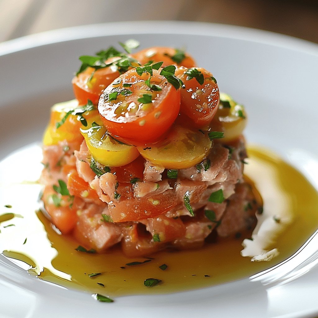 Tartare de tomates et thon