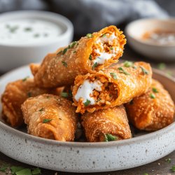 Mini Buffalo Chicken Egg Rolls