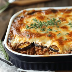 Moussaka d'aubergine à l'agneau