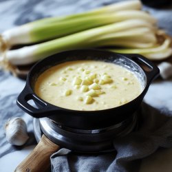 Fondue de poireaux au curry