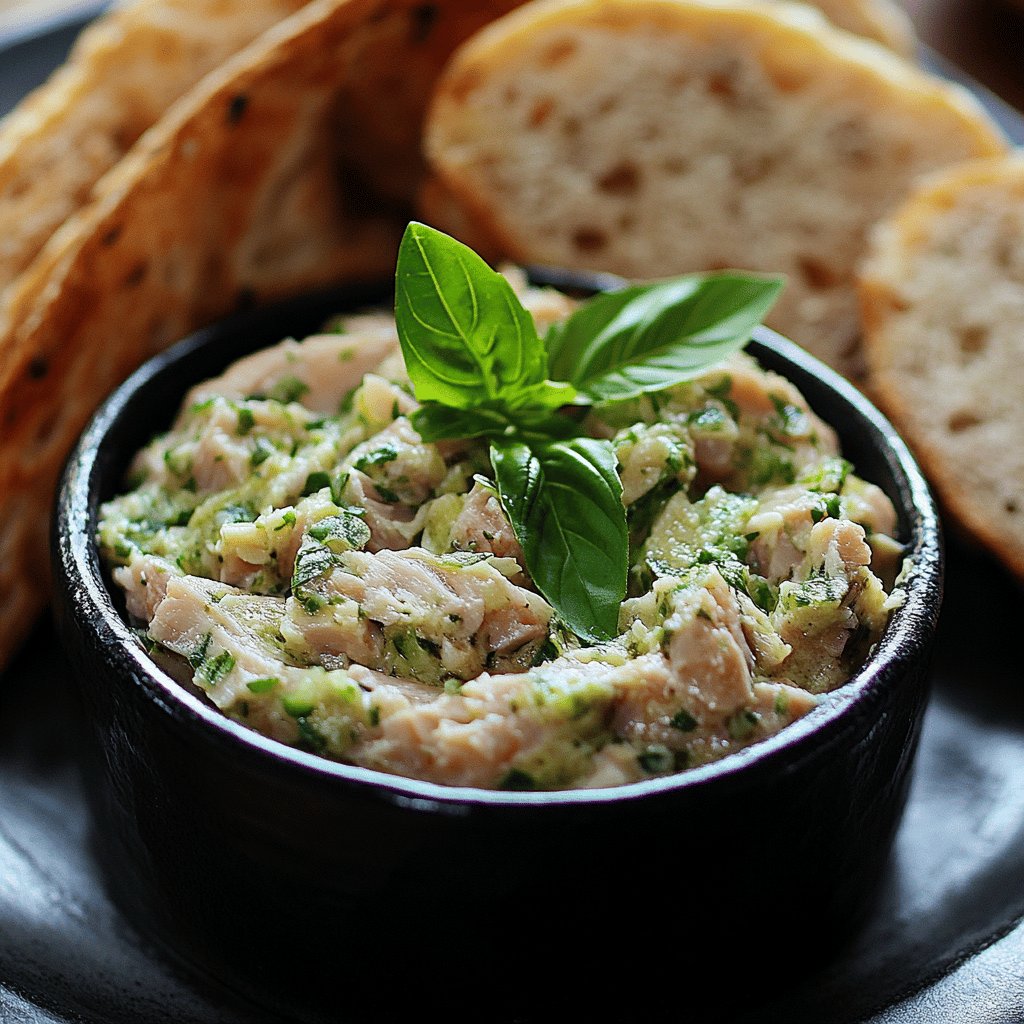 Rillettes de thon au basilic