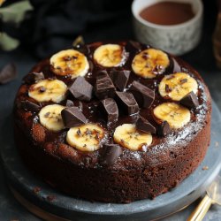 Cake à la banane et chocolat sans oeufs
