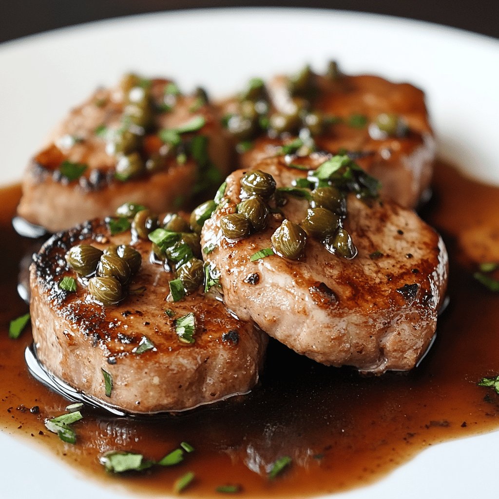Pork Medallions with Balsamic Capers