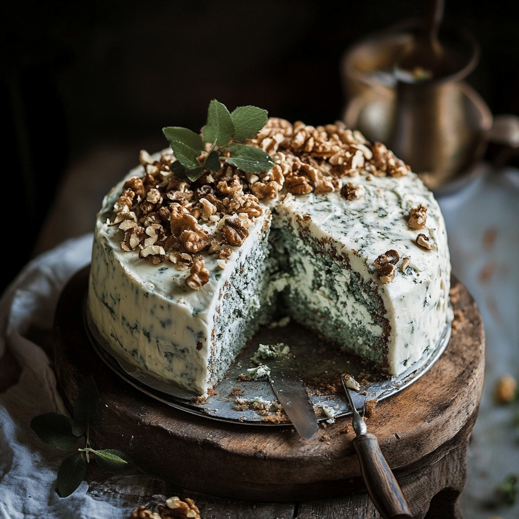 Cake au roquefort et aux noix