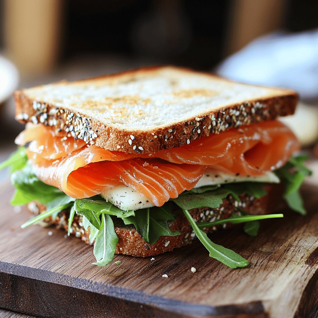 Sandwich au saumon fumé